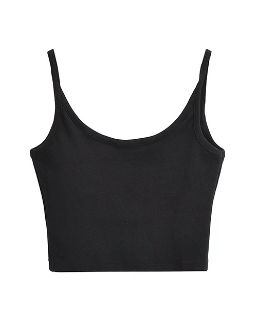 Fashion Black Solid Color Geometric Vest