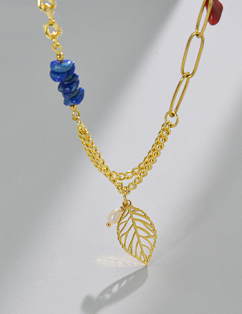 Fashion Leaves Titanium Cutout Leaf Necklace
