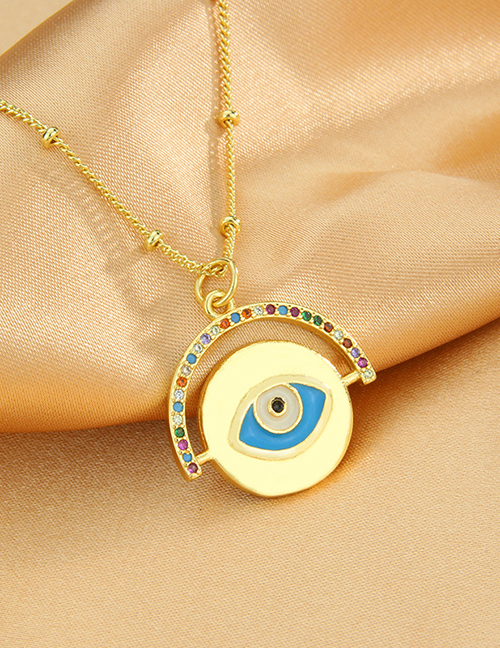 Fashion 2# Bronze Diamond Oil Eye Necklace