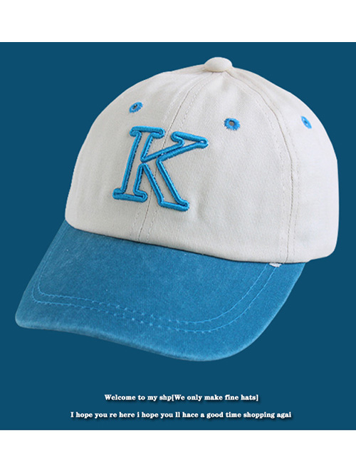Fashion K Standard - Blue Cotton K Logo Colorblock Baseball Cap