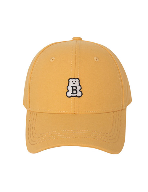 Fashion Yellow Cotton Embroidered Baseball Cap