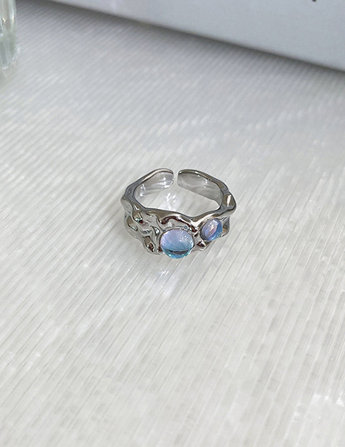 Fashion 1# Ring-silver Color Style One Crinkle Moonlight Open Ring