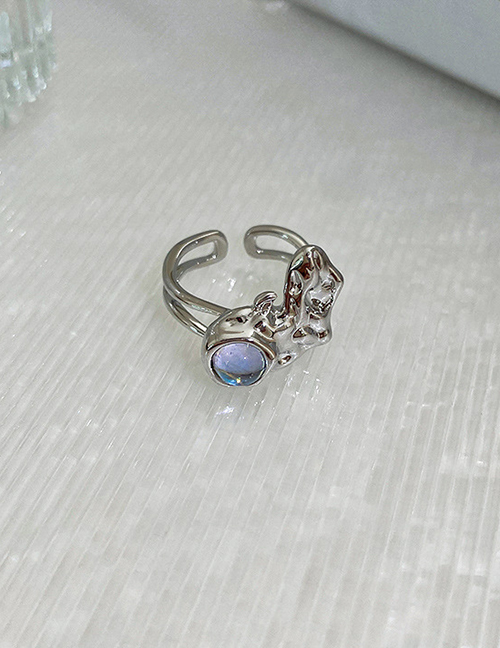 Fashion 5# Ring-silver Color Style Five Crinkle Moonlight Open Ring