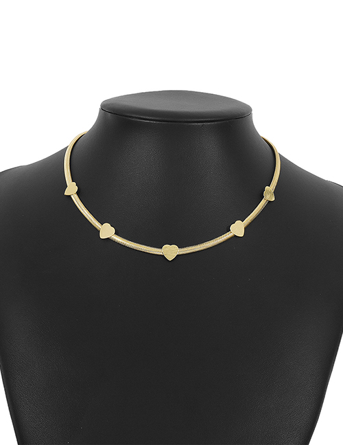 Fashion Gold Color Alloy Snake Bone Chain Love Necklace