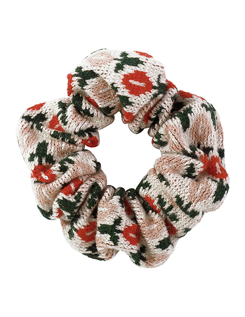 Fashion Red Flower Knitted Floral Crinkle Headband