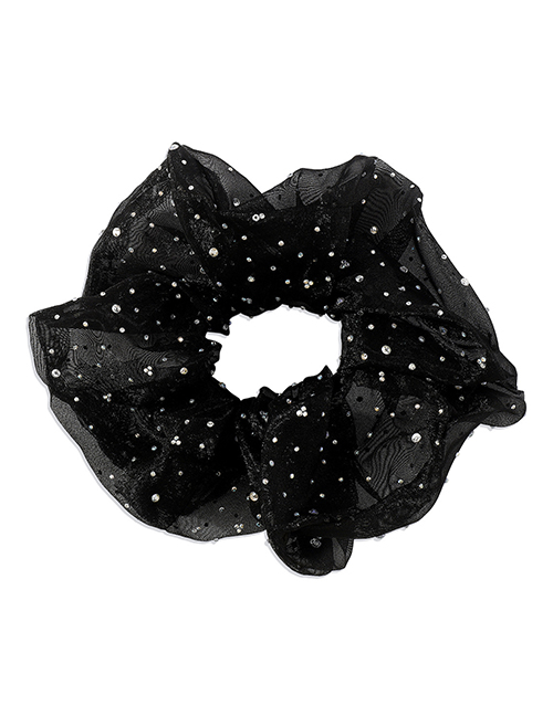 Fashion Black Geometric Full Diamond Pleated Headband