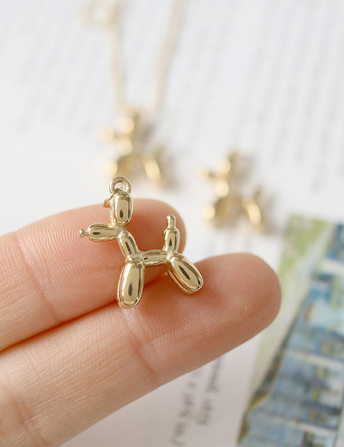 Fashion Gold Color Titanium Steel Gold-plated Three-dimensional Balloon Dog Necklace Pendant