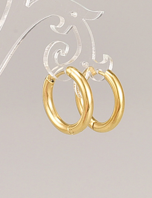 Fashion Gold Color Titanium Gold Plated Geometric Round Earrings
