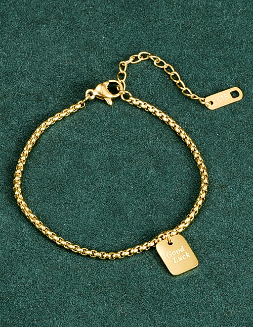Fashion Gold Color Titanium Monogram Snake Bone Chain Bracelet