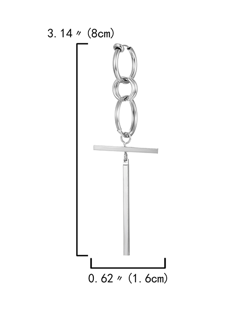 Fashion Vertical Bar-2 Titanium Steel Geometric Vertical Bar Earrings
