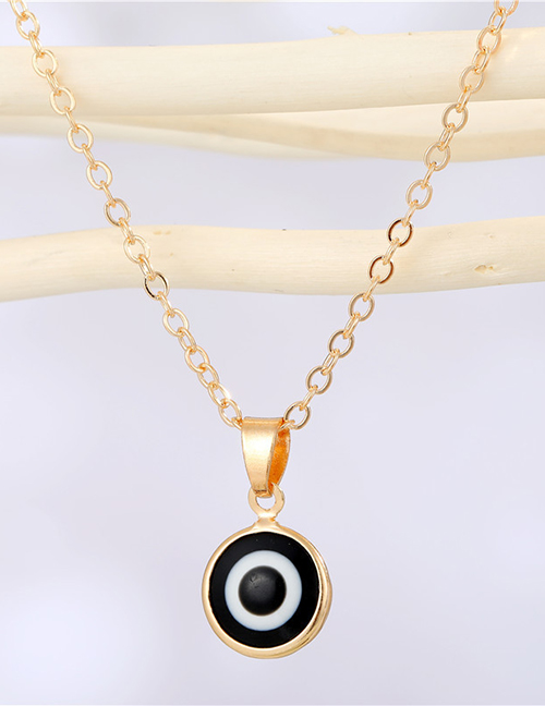 Fashion Black Resin Drip Oil Eye Necklace