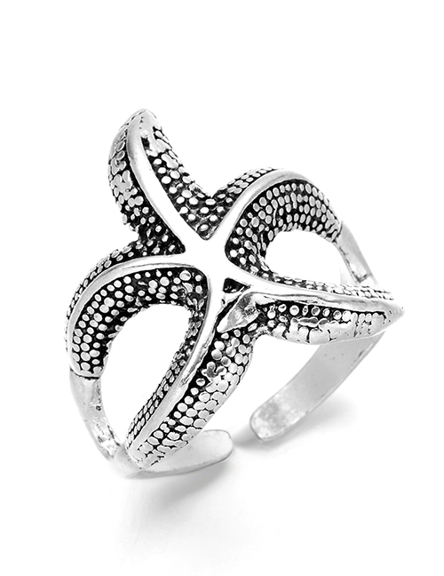 Fashion Starfish Alloy Geometric Starfish Open Ring