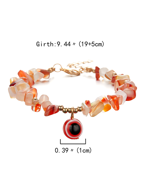 Fashion Red Geometric Gravel Beaded Eye Bracelet