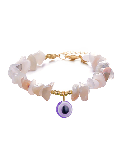 Fashion Purple Geometric Gravel Beaded Eye Bracelet
