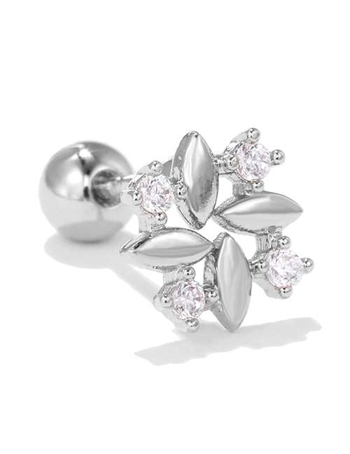 Fashion 6# Titanium Diamond Geometric Piercing Stud Earrings