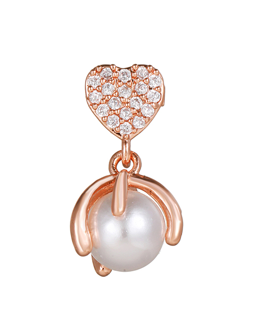 Fashion 12# Titanium Steel Set Heart Diamond Geometric Piercing Stud Earrings