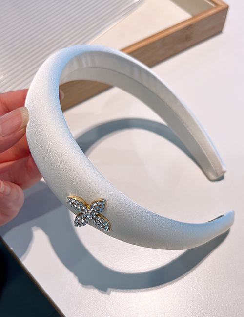Fashion Milk White Geometric Diamond Cross Sponge Headband