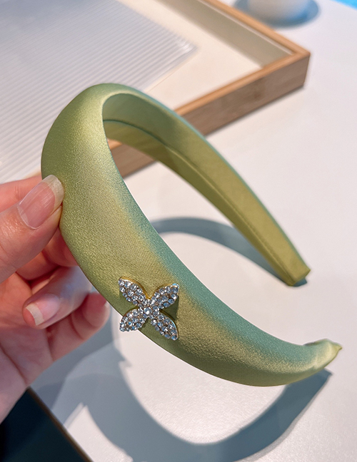 Fashion Matcha Green Geometric Diamond Cross Sponge Headband