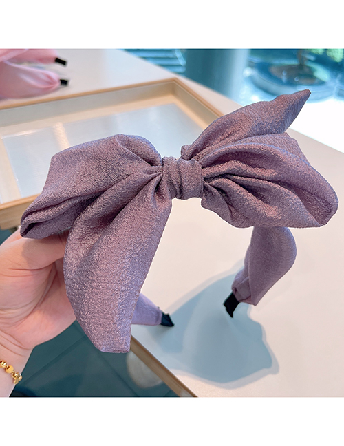 Fashion Bean Paste Purple Fabric Bow Wide-brimmed Headband