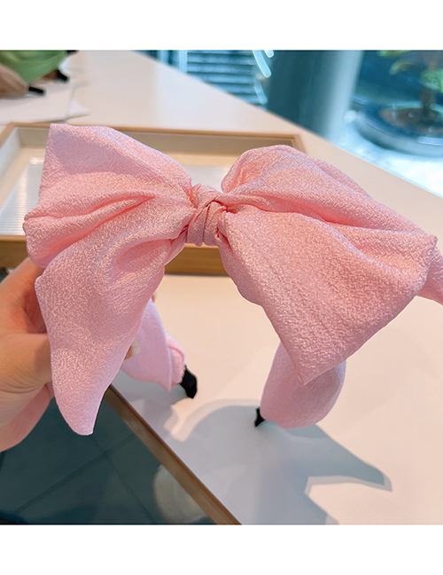 Fashion Korean Pink Fabric Bow Wide-brimmed Headband