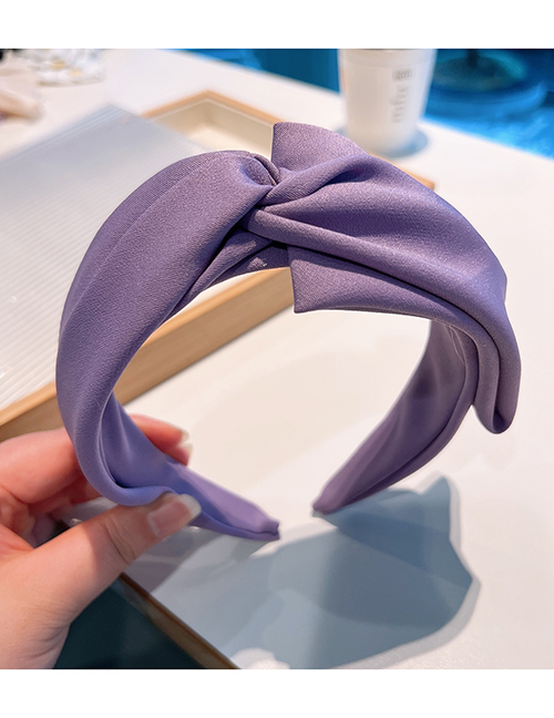 Fashion Purple Fabric Asymmetric Crossover Headband