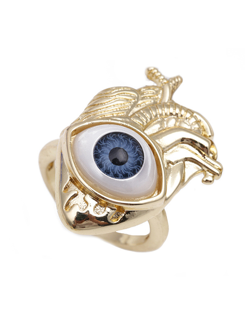Fashion Cr0478yh Copper Gold Plated Geometry Eye Open Ring
