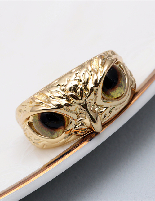 Fashion Brown Bronze Zirconium Owl Open Ring