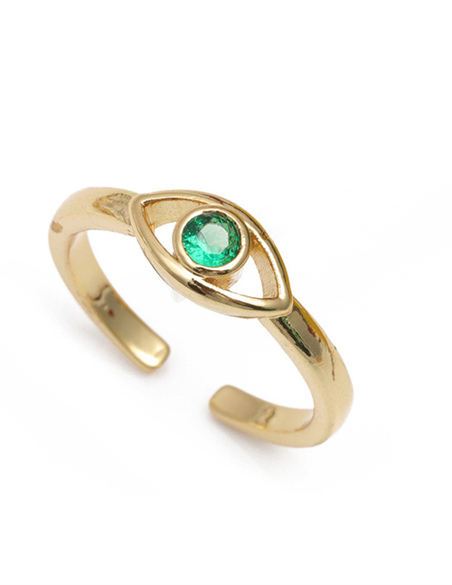 Fashion 7# Brass Diamond Eye Ring