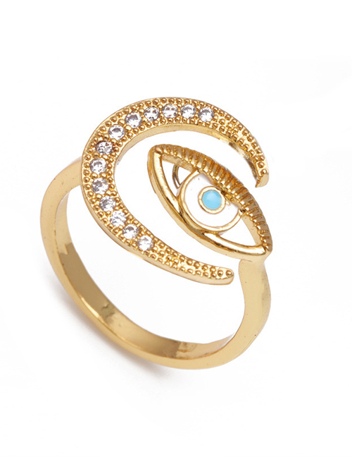 Fashion 6# Bronze Zirconium Eye Open Ring