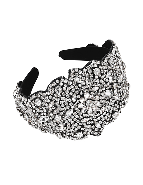 Fashion Silver Fabric Alloy Diamond Pattern Water Drop Headband