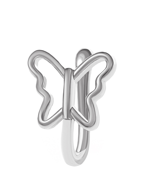 Fashion 02 White Ka-575 Pure Copper Hollow Butterfly Piercing Nose Stud