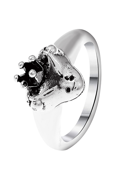 Fashion 02 Ancient Silver A-844 Alloy Cartoon Frog Ring