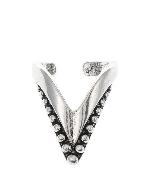 Fashion Ancient Silver Metal Geometric Nail Armor Ring