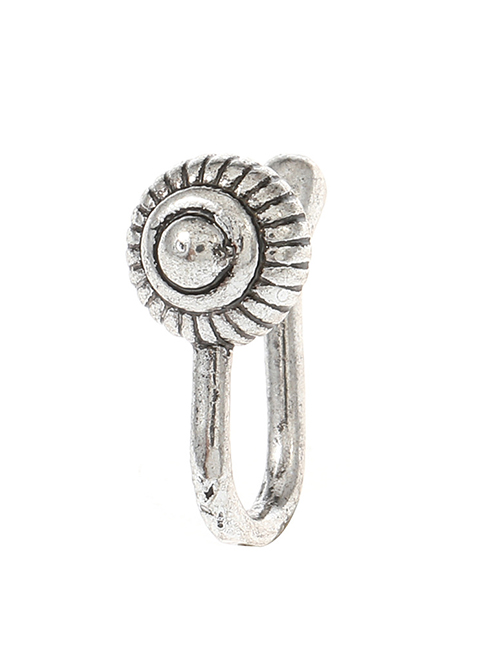 Fashion 06 Ancient Silver Spiral X594 Metal Geometric Spiral Piercing U-shaped Nose Clip