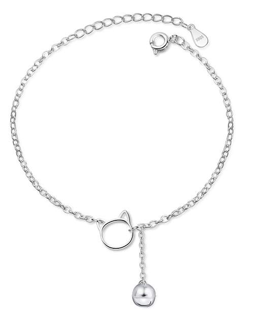 Fashion Bracelet White K8306 Alloy Geometric Cat Bell Bracelet