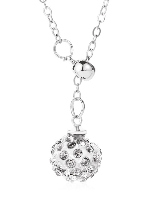 Fashion Diamond Ball Necklace 11627 Alloy Diamond Geometric Necklace