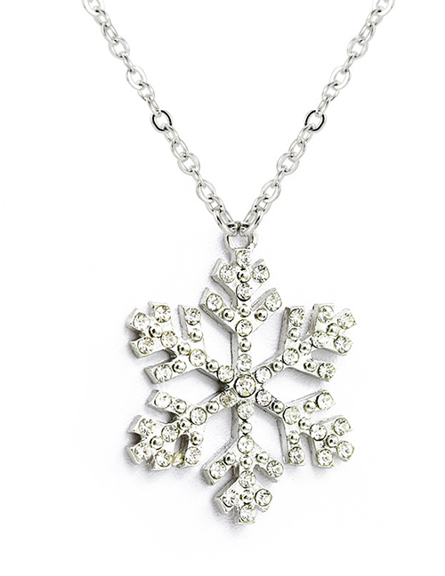 Fashion Snowflake Necklace 0414 Alloy Diamond Snowflake Necklace