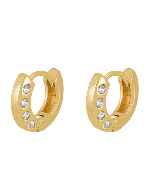 Fashion Gold Copper Set Zircon Geometric Earrings