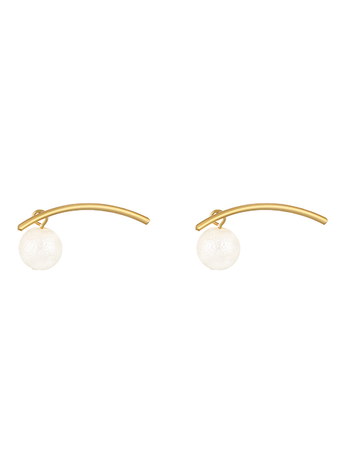 Fashion Gold-2 Copper Zircon Pearl Geometric Stud Earrings