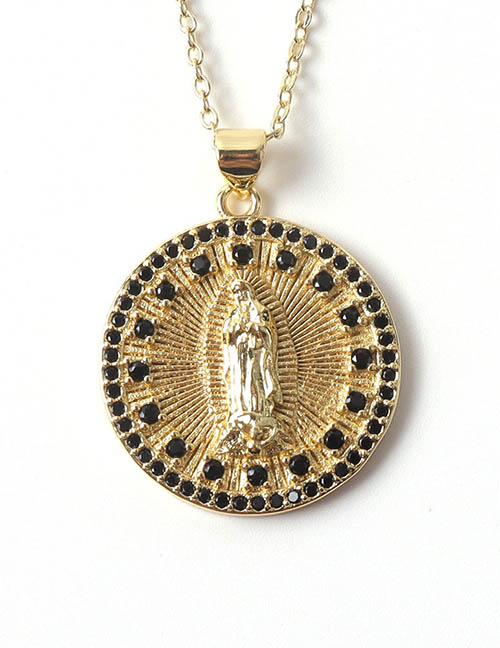 Fashion 8# Bronze Virgin Mary Necklace With Diamonds
