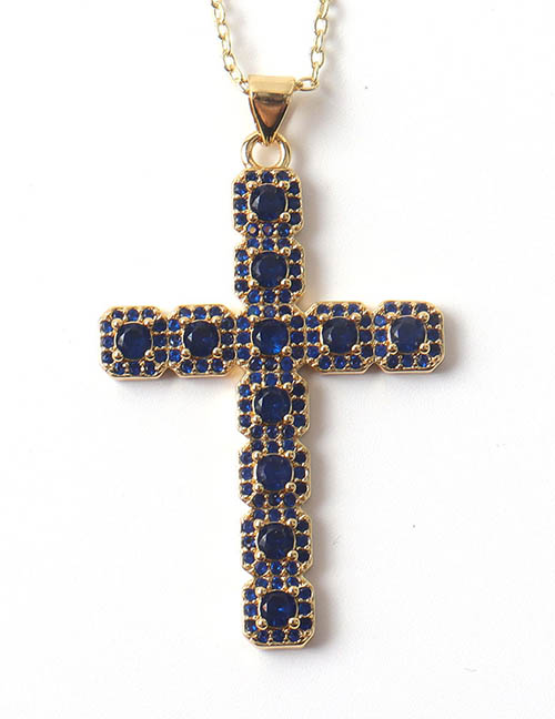 Fashion 8# Brass Diamond Cross Necklace