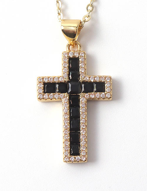 Fashion 8# Brass Diamond Cross Necklace