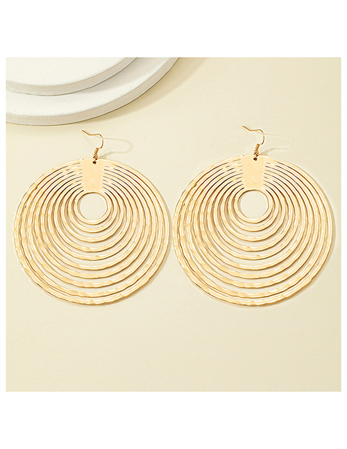 Fashion Gold Alloy Geometric Multilayer Hoop Stud Earrings