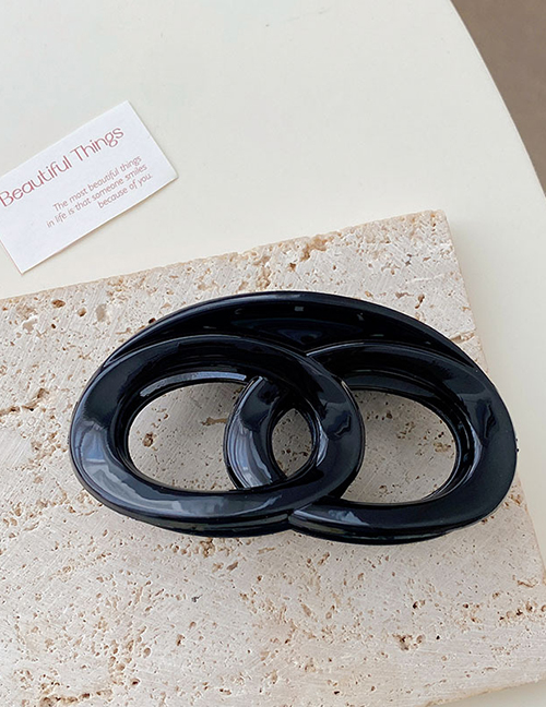Fashion Black Acrylic Transparent Double Ring Grip