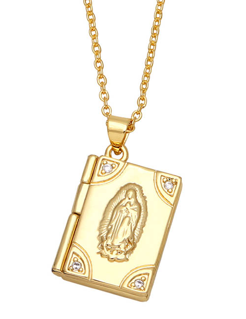 Fashion C Sterling Brass Virgin Notebook Necklace With Diamonds