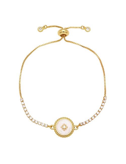 Fashion Starburst Brass Diamond Claw Chain Geometric Star Medal Bracelet