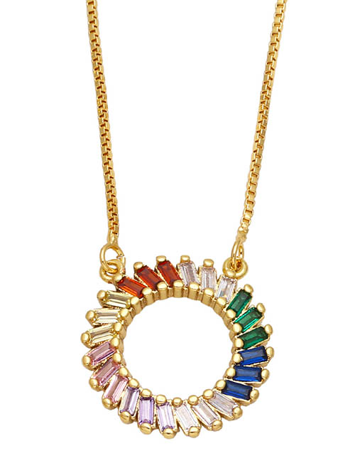 Fashion B (gold) Bronze Zirconium Ring Necklace