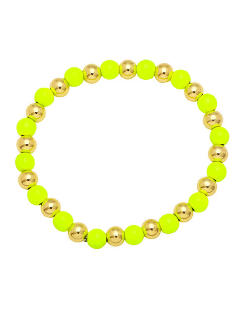 Fashion Yellow Gold Plated Brass Drop Oil Ball Beaded Bracelet