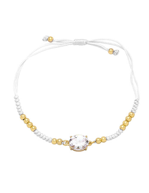 Fashion White Braided Braided Bracelet With Brass And Zirconium