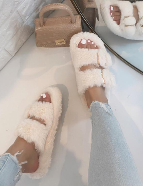 Fashion White Thick-soled Slip-on Slipper